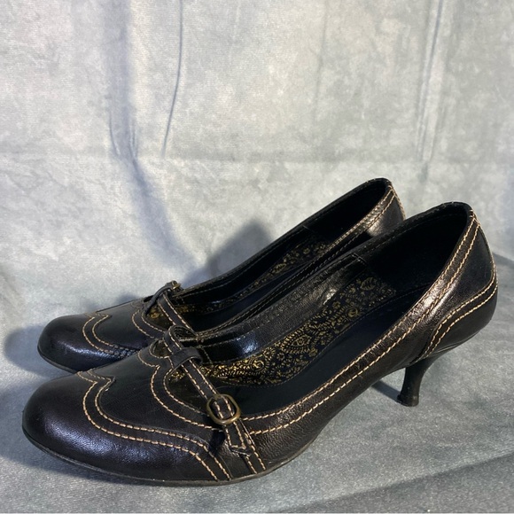 Zara Patent Leather Mary Jane kitten Heel Women Size 8 Y2K Acadamia Career - Picture 3 of 8